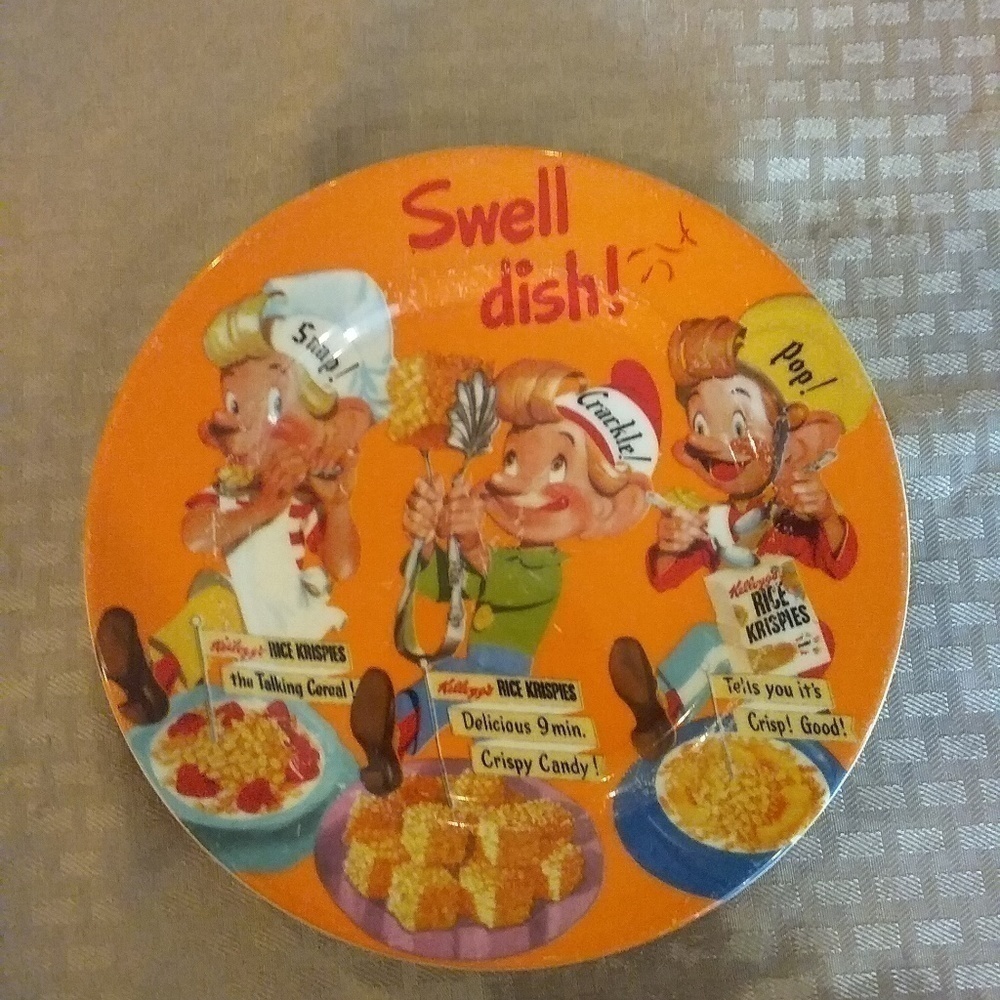 𝅺vintage KELLOGG Plate Rice Crispies "Swell Dish"